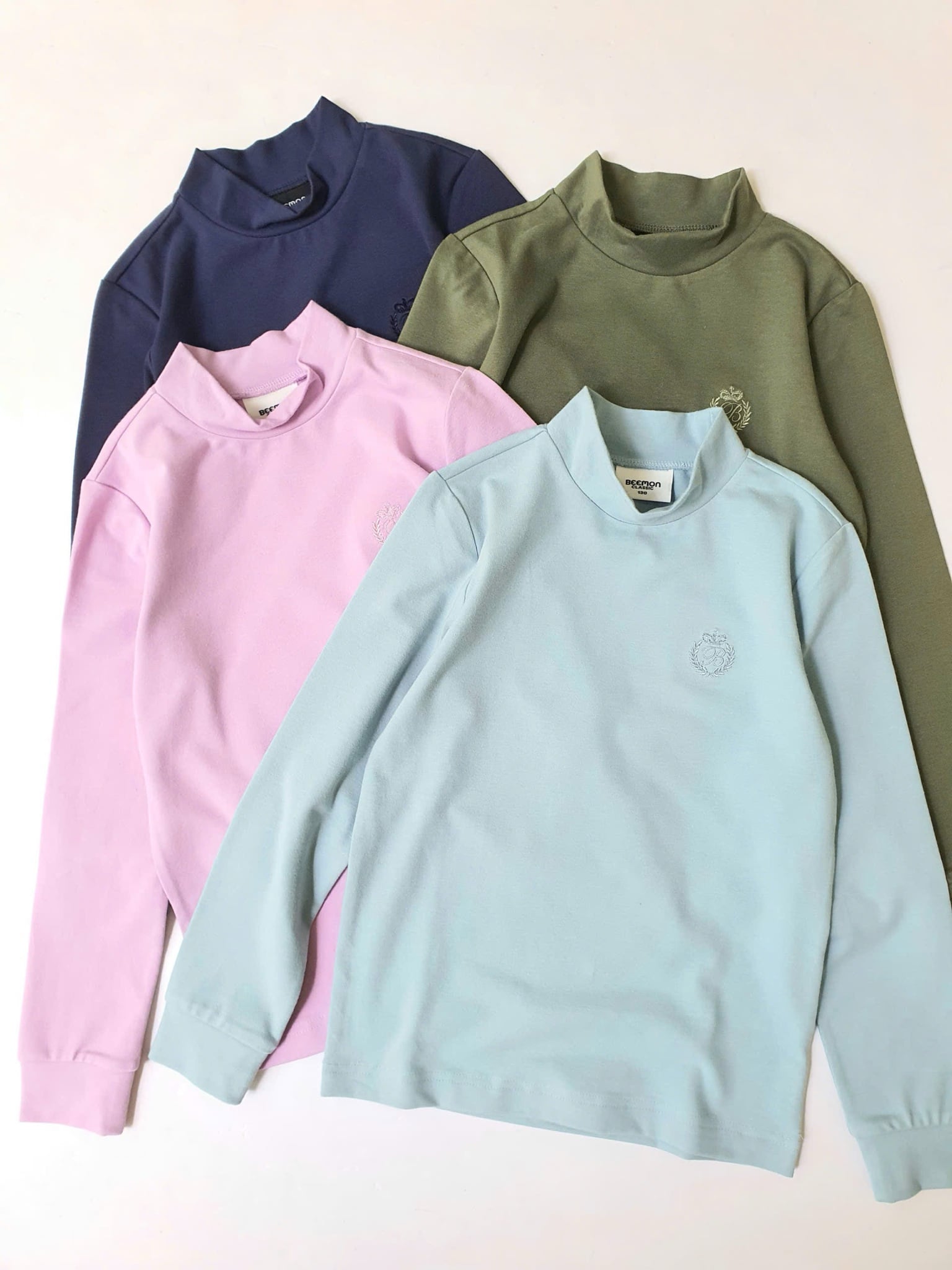 BM2510TS08 - Áo cổ 3p Beemon cotton hàn thêu B nhiều màu cho bé size 120-160