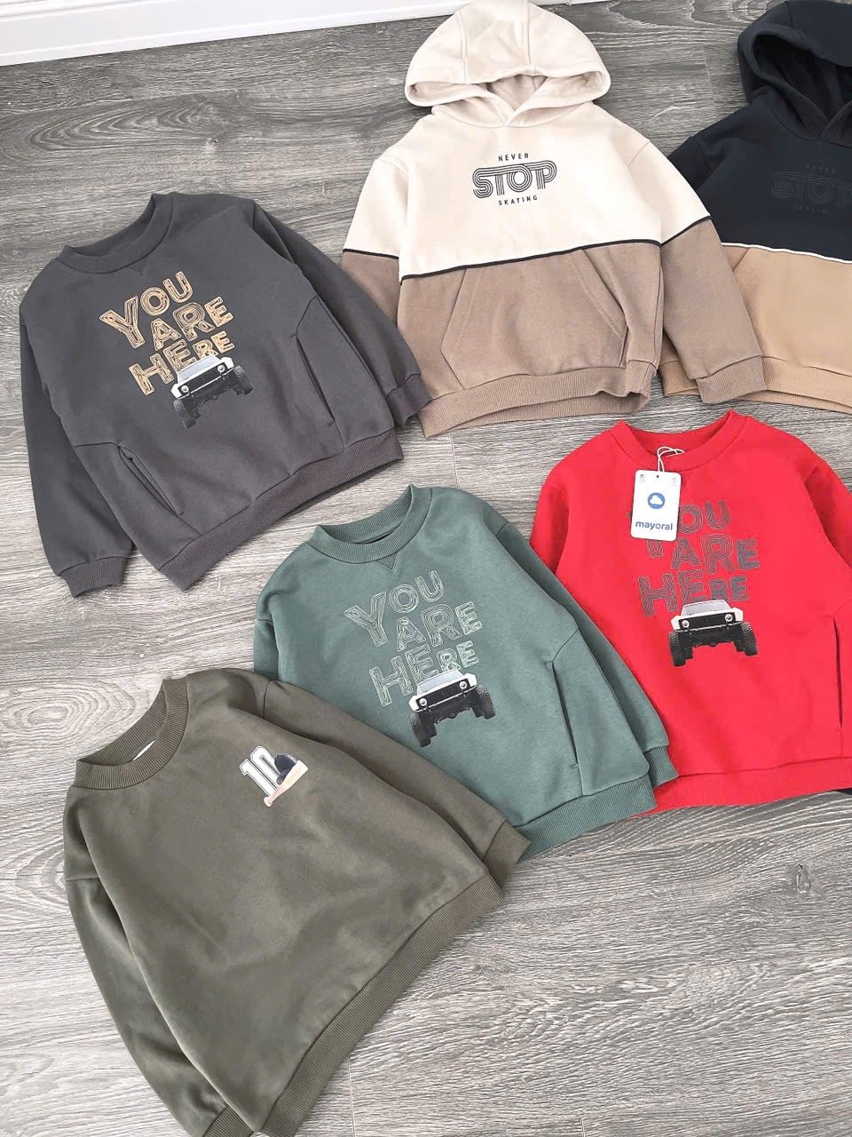 ABT19 - Áo nỉ Mayoral nhiều màu cho bé trai size 2-10y