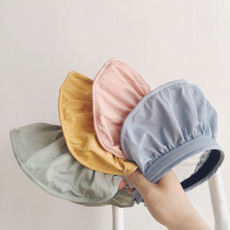 Mũ hở chóp vành bèo rộng trơn nhiều màu BG