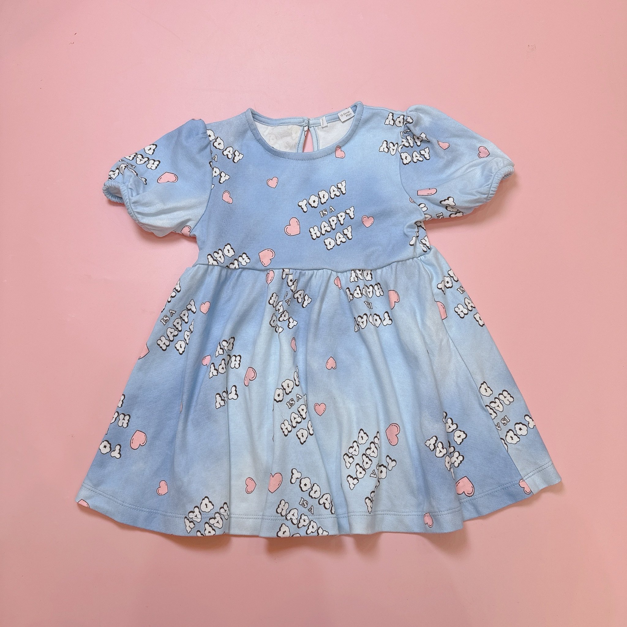V00067 - Váy cotton dáng baby doll 2 màu xanh/hồng bé gái size 2-8y