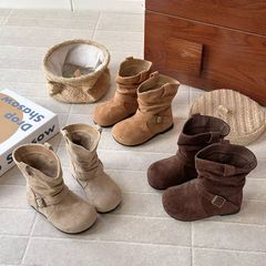 X09 - Bốt da lộn cổ cao vừa nhiều màu cho bé size 23-34