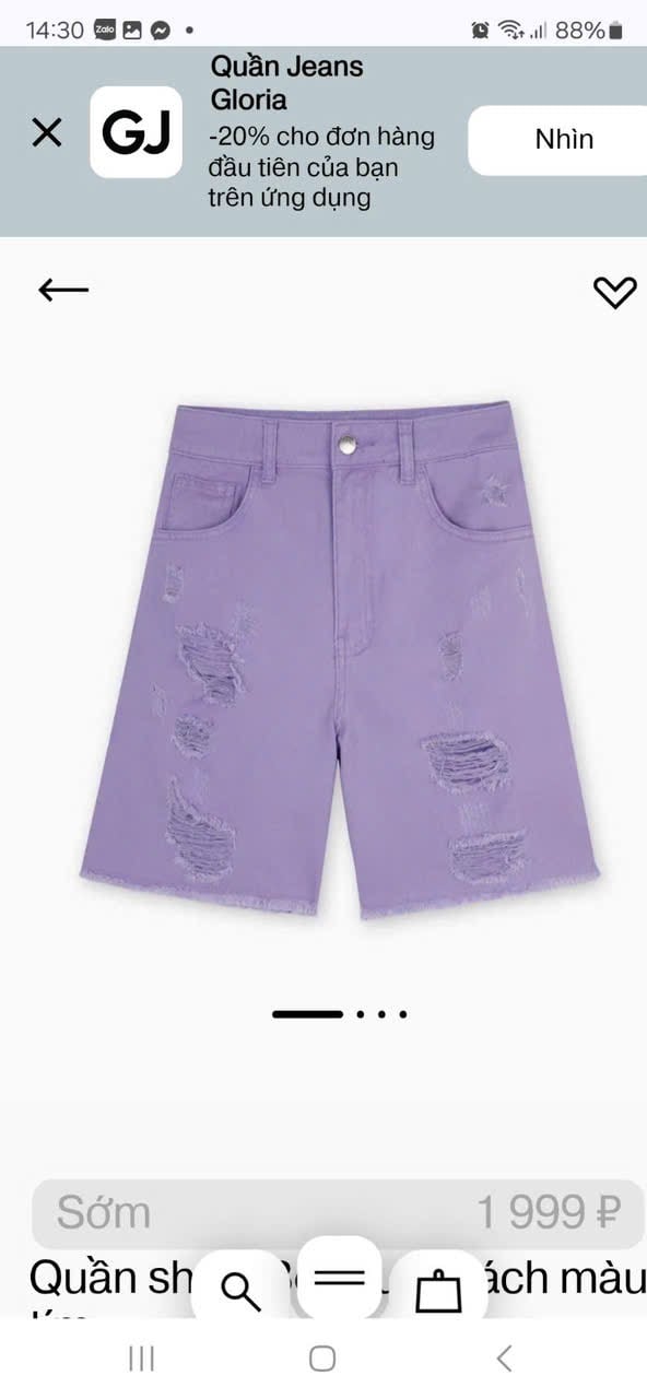 QBG31 - Quần jean rách GGJJ 2 màu trắng/tím bé gái size 8-14y