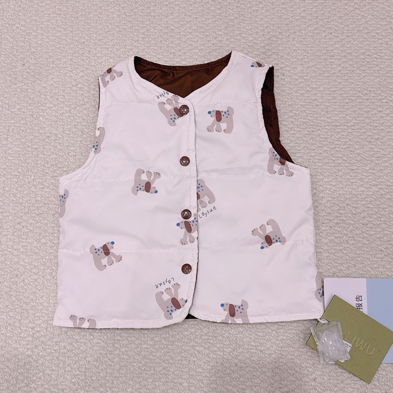 Áo khoác gile lông vũ Liwu Kids siêu nhẹ 2 mặt nhiều mẫu cho bé size 90 - 130