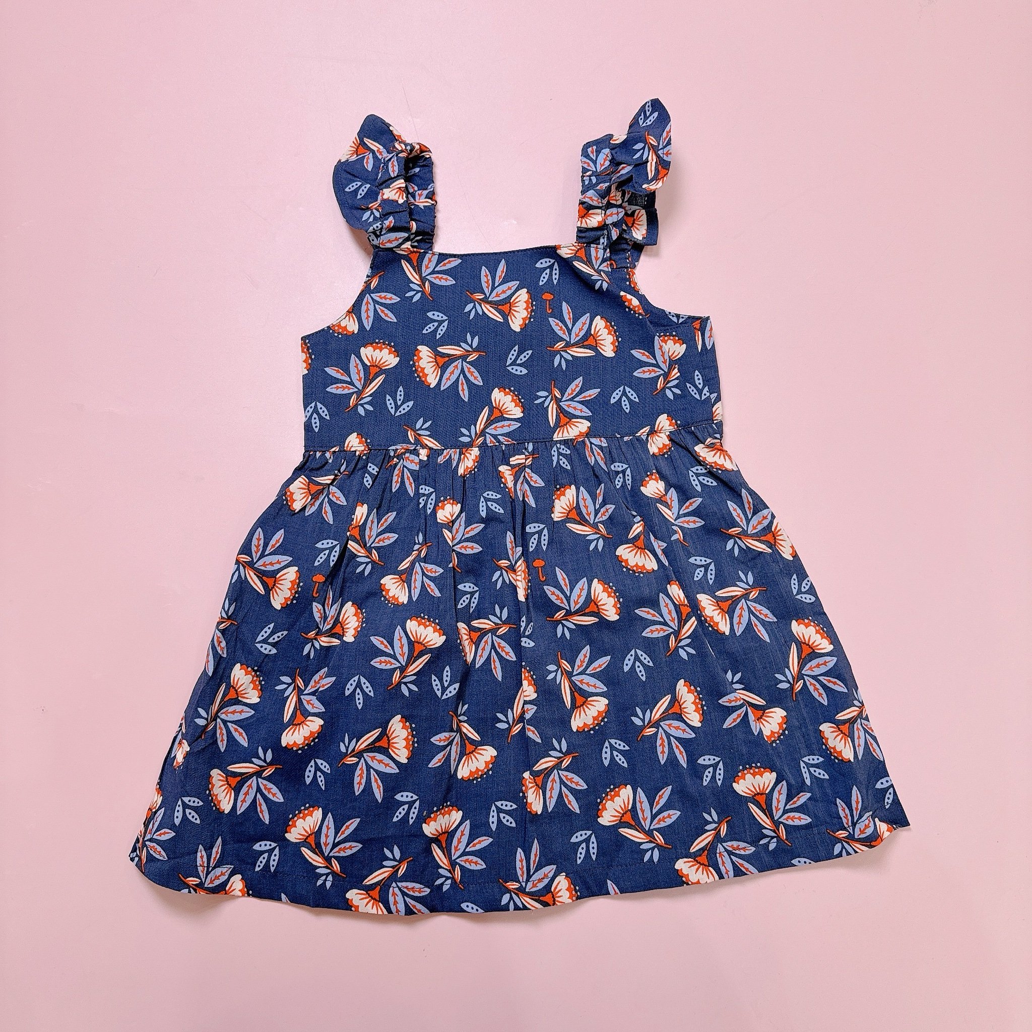 Váy moimoln xuất hàn dư xịn vải thô mát 2 màu be/navy bé gái size 90-130