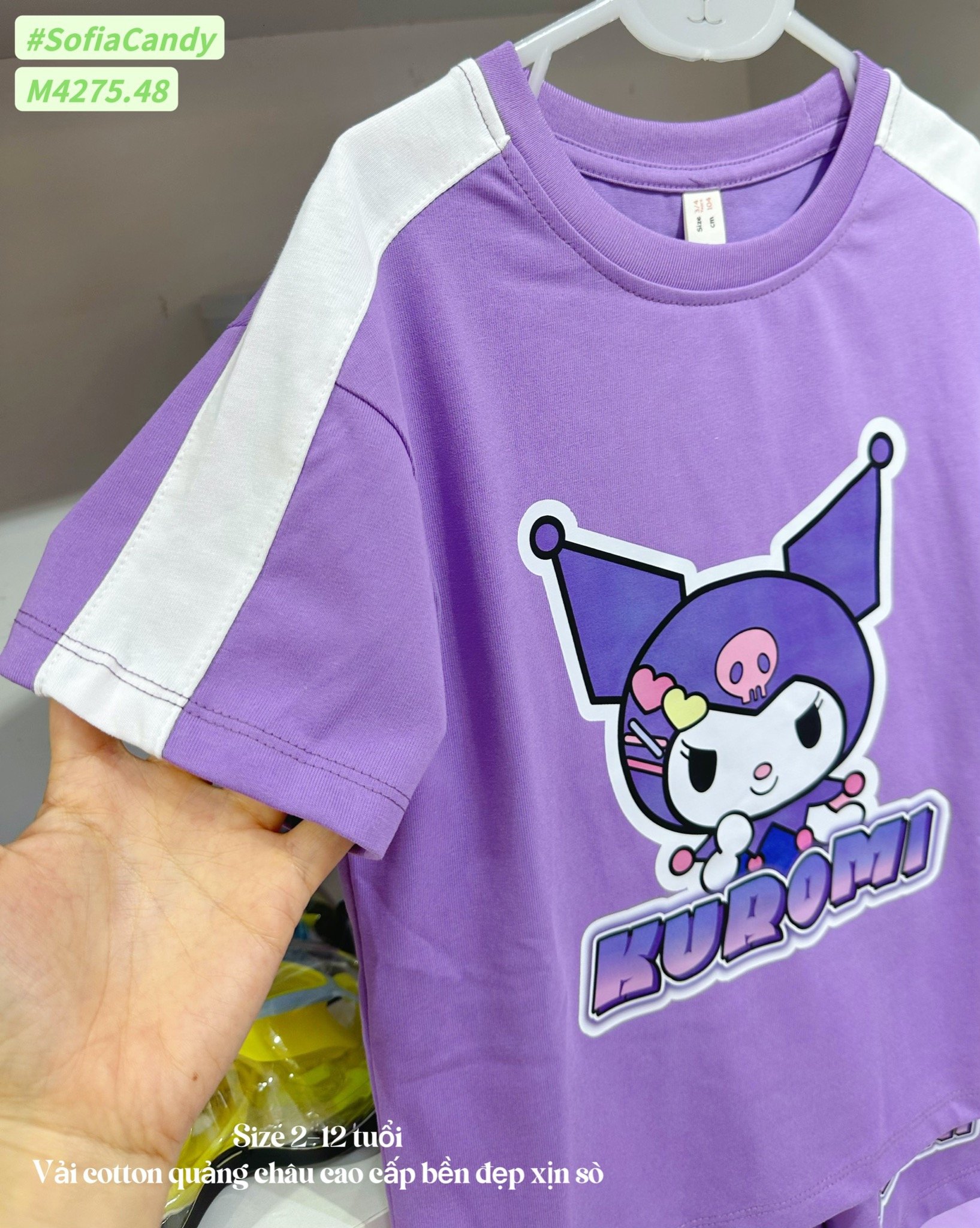 M4275 - Bộ cotton Mia Kids Kuromi tím BG size 2-12y