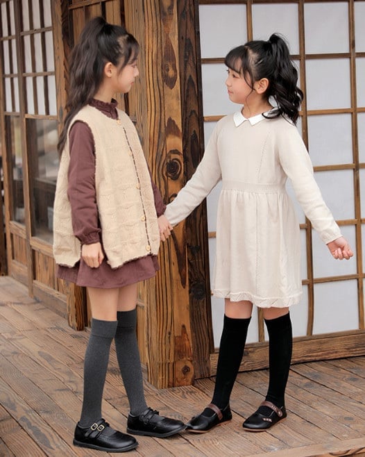 Tất không gót cao tới gối len tăm 4 màu trơn