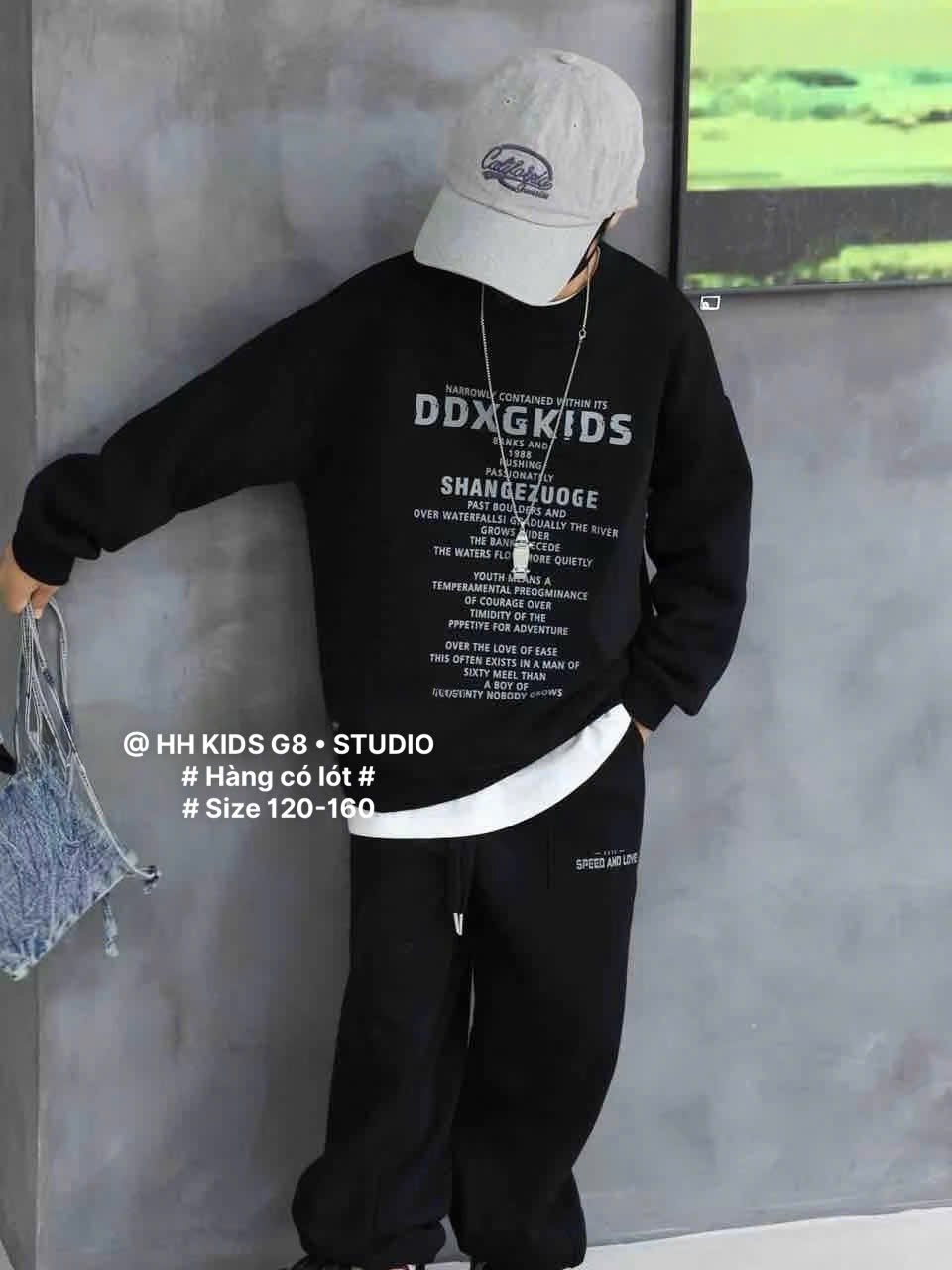 6811 - Bộ nỉ có lót QCCC 3 màu cho bé trai size 120-160