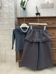 XY886081 - Quần kaki mềm ống suông màu ghi cho bé size 110-150