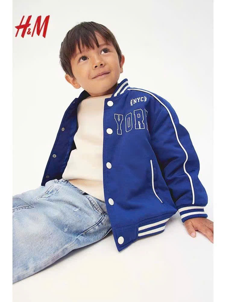 Áo khoác bomber dư xịn xanh New York bé trai size 2-10y