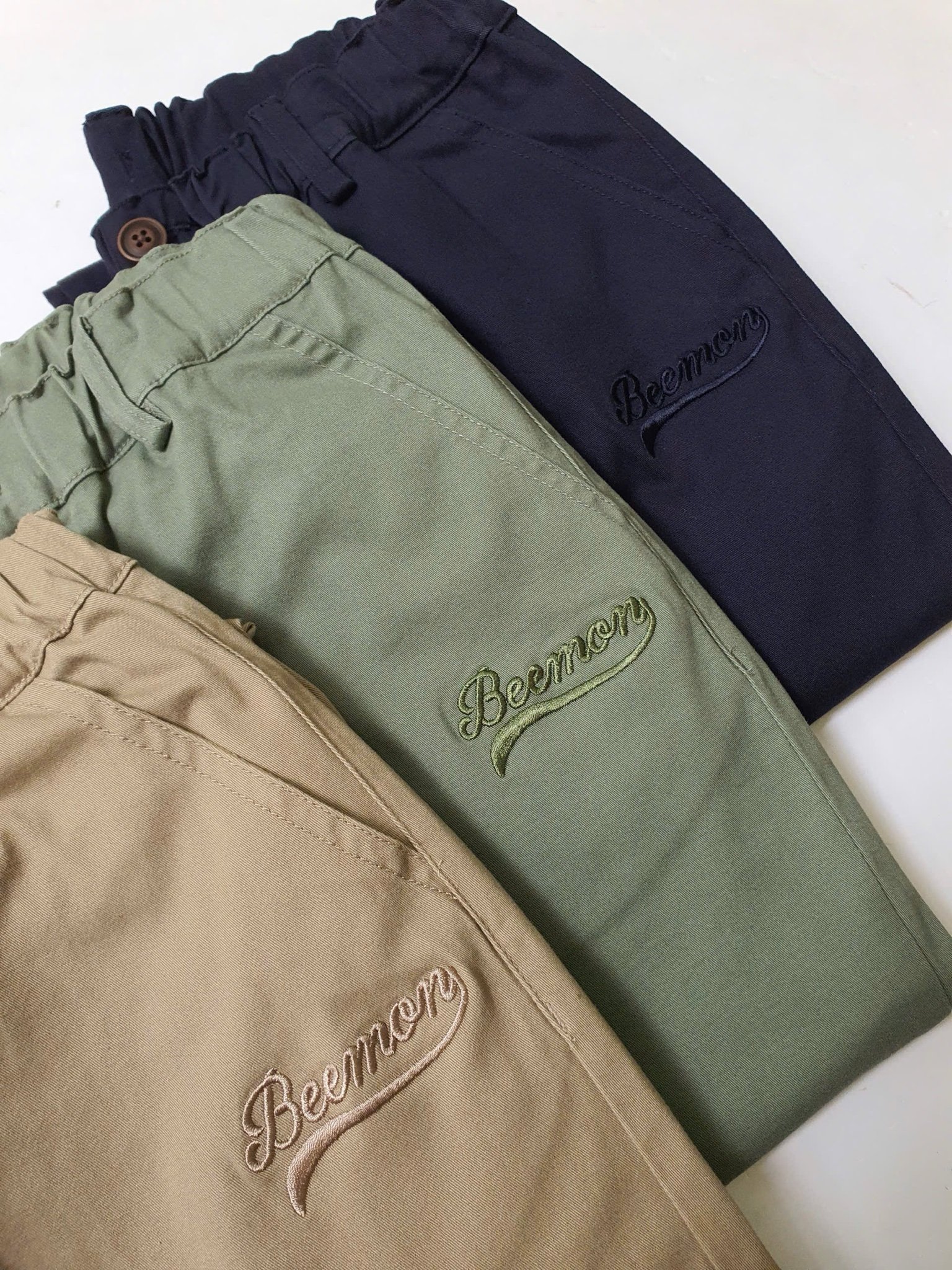 QBT07 - Quần dài kaki Beemon 3 màu nâu / navy / rêu cho bé size 120 - 160