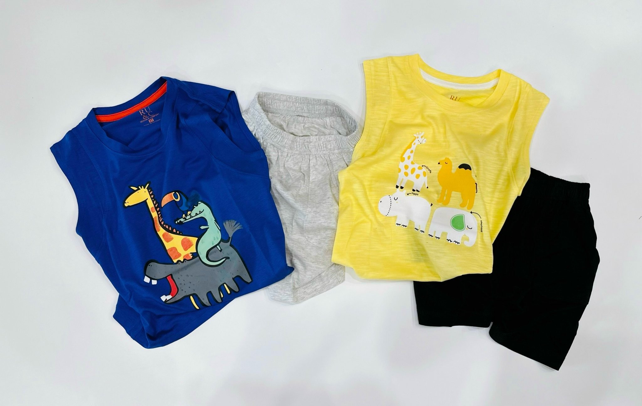 Bộ cotton sát nách Ru & C nhiều hình BT size 2-7y