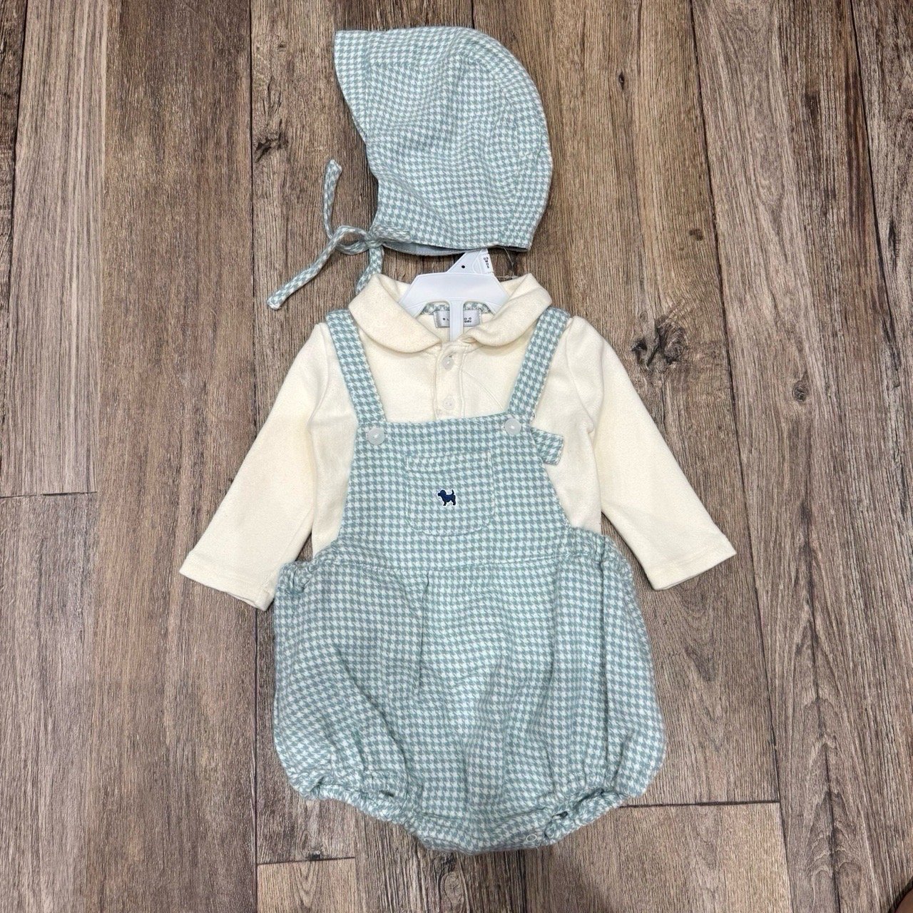 Set áo + yếm body BD Baby 2 màu hồng/xanh cho bé size 80