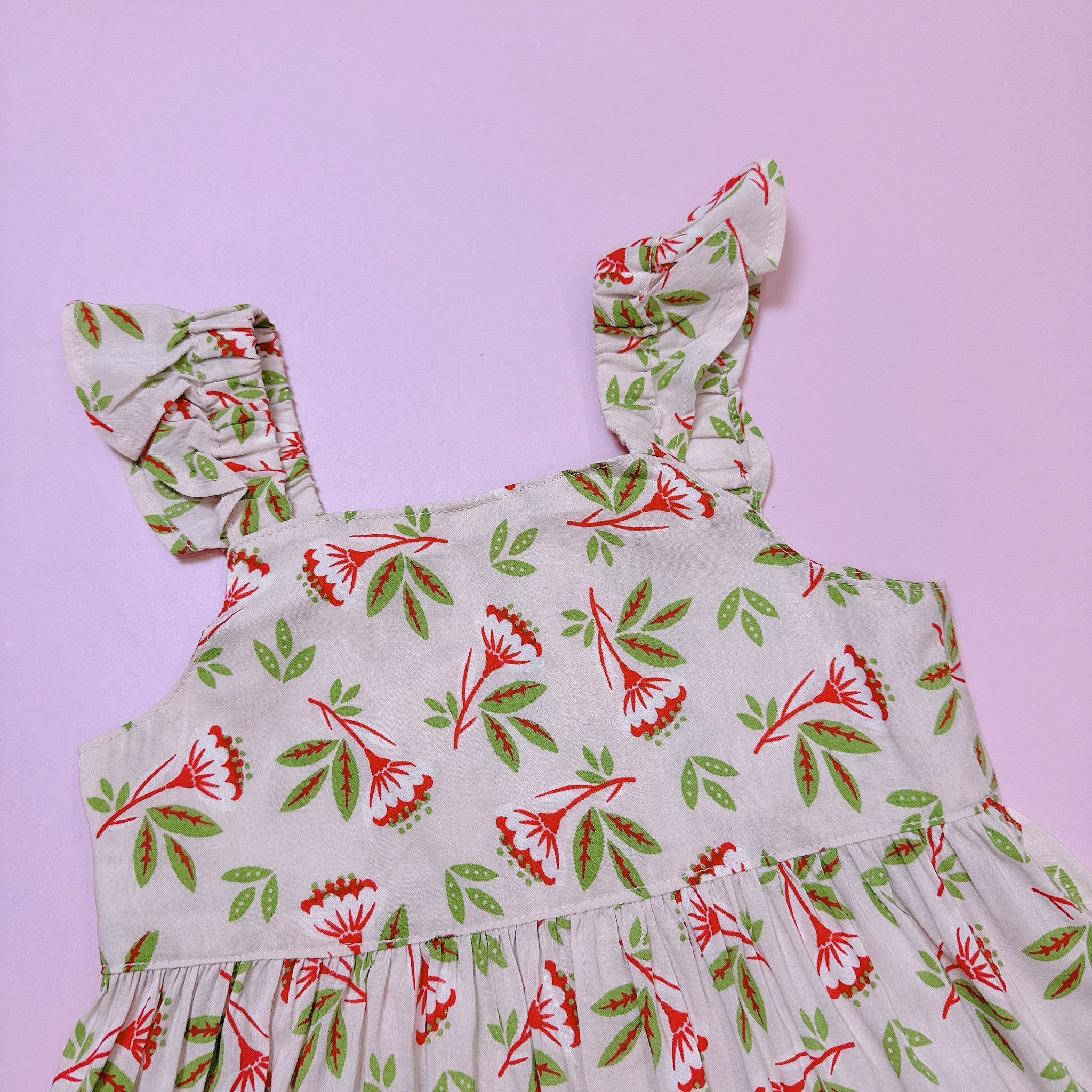 Váy moimoln xuất hàn dư xịn vải thô mát 2 màu be/navy bé gái size 90-130