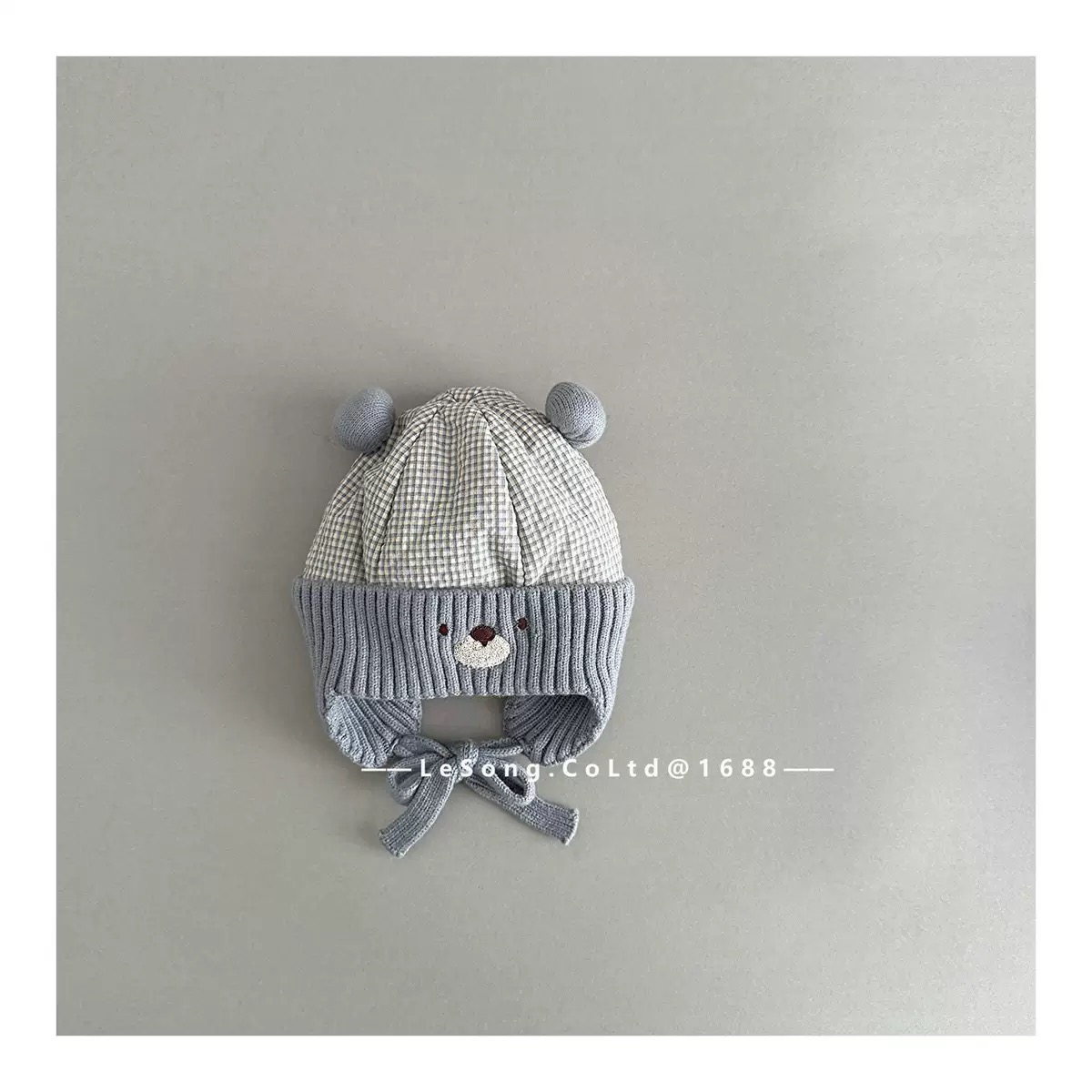 Mũ có tai lót nỉ giữ ấm cho trẻ em chất liệu vải nhung gân kích thước 48-50cm, NSX Yiwu Lesong