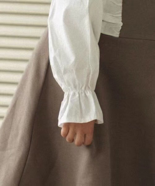 Váy nỉ Pair Manon bèo 2 bên ngực phối tay sơ mi trắng size 90 - 150