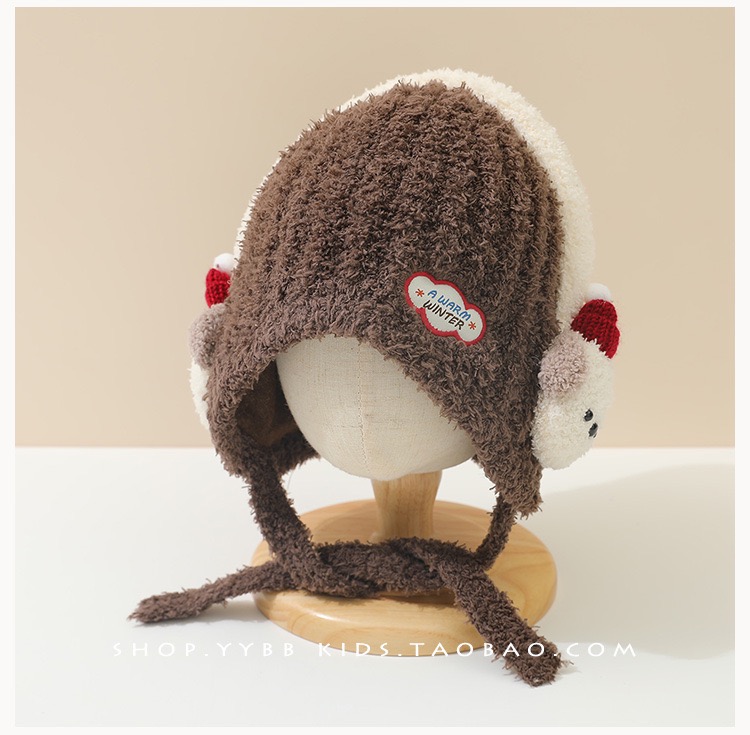 Mũ len giả bịt tai nhiều màu cho bé size 2-8y