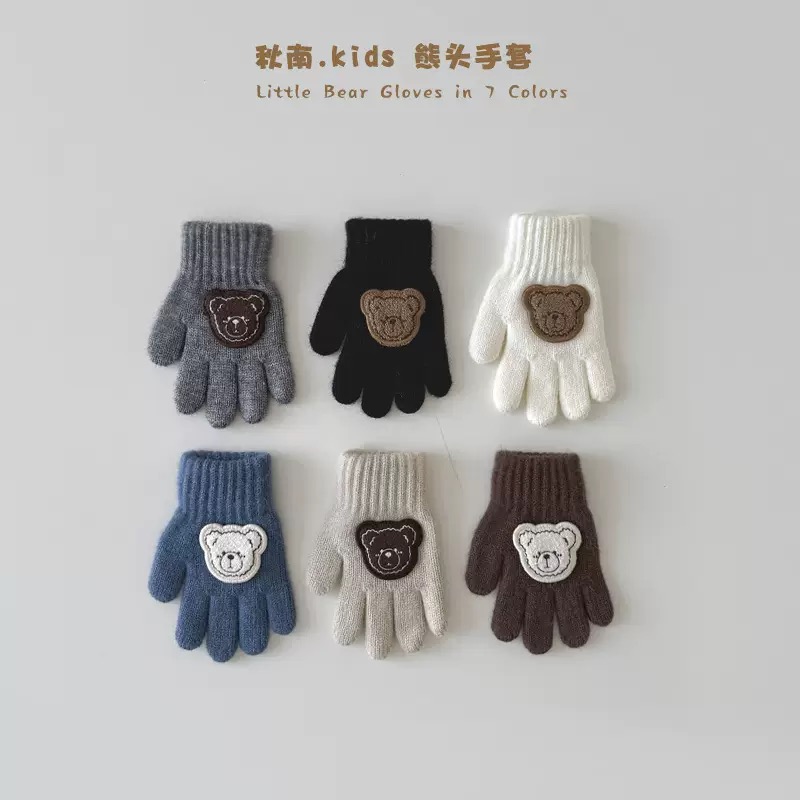 Găng tay hình gấu nhiều màu cho bé size 3-6y
