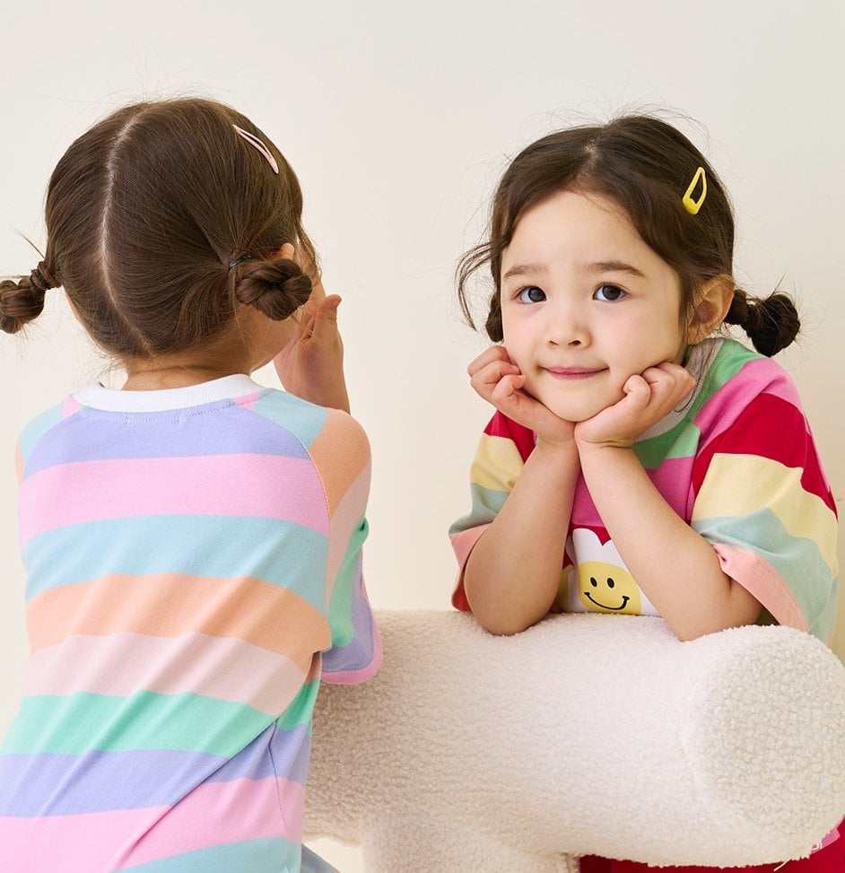 V00069 - Váy cotton kẻ sắc màu happy 2 màu BG size 100-140