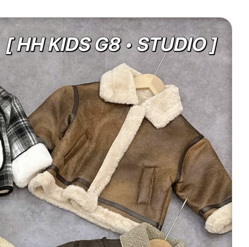 8527 - Áo khoác da lộn cho bé size 90-130