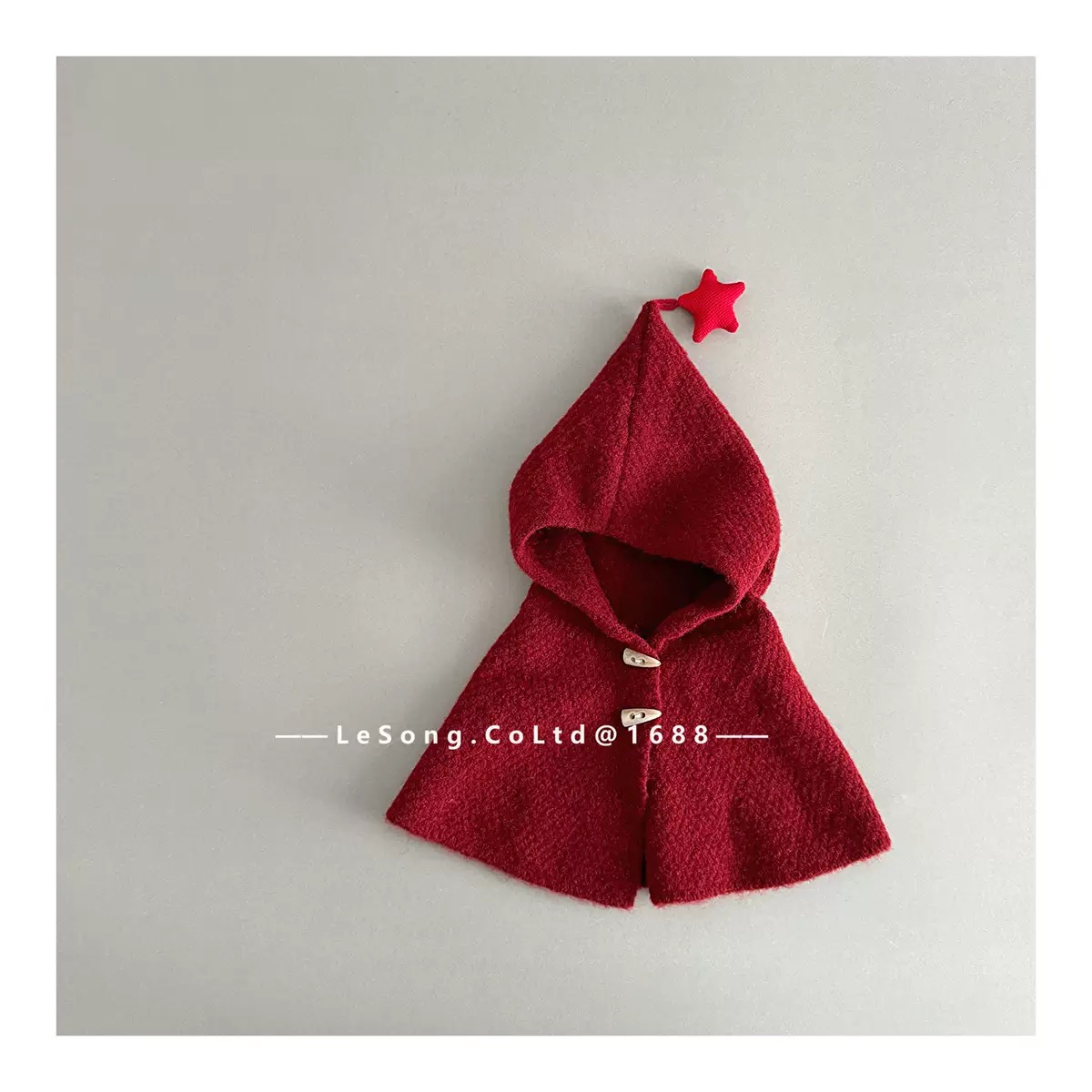 Mũ len chùm liền khăn đính chóp ngôi sao cho bé size 2-5y