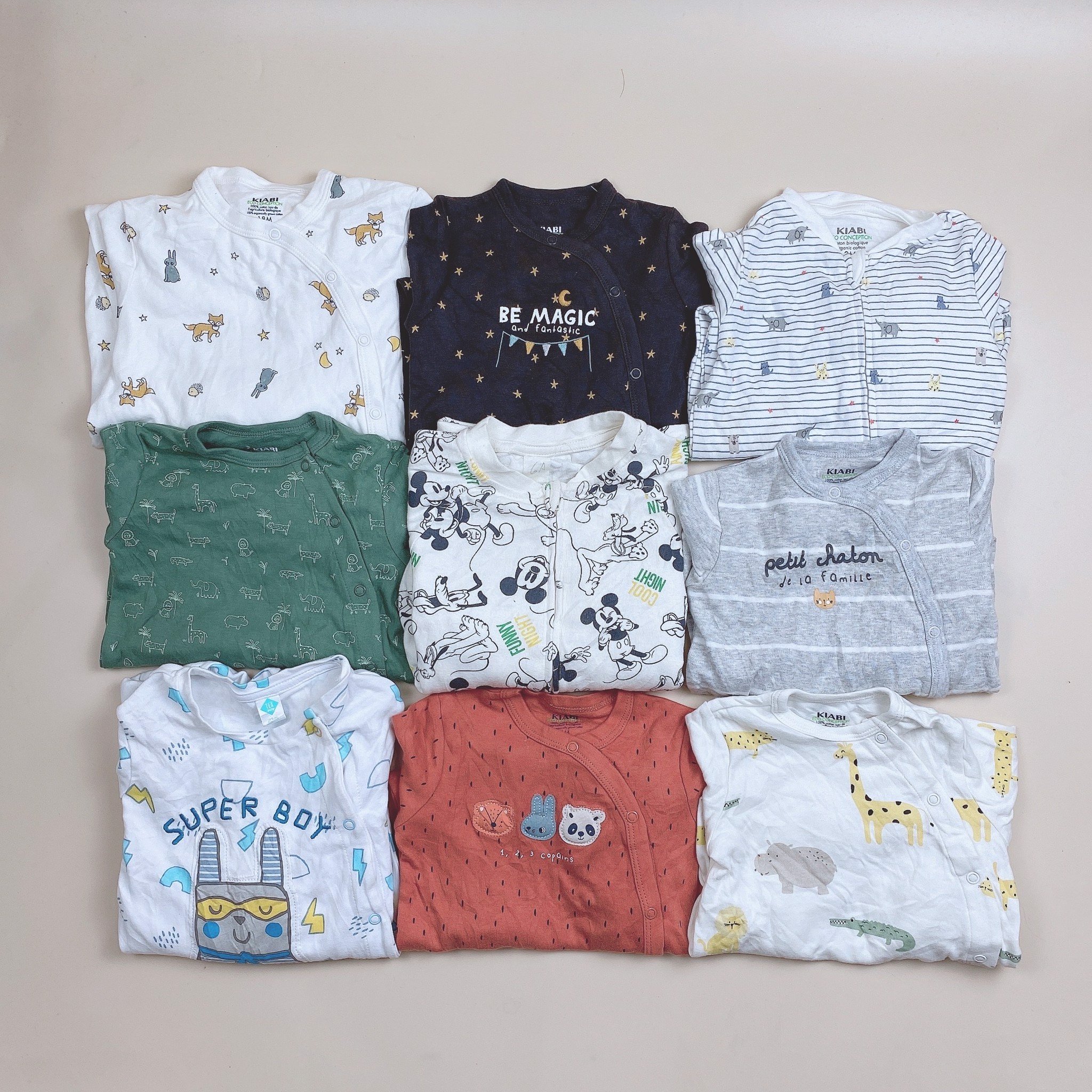 Body cotton liền thân Kiabi nhiều mẫu Bé Trai