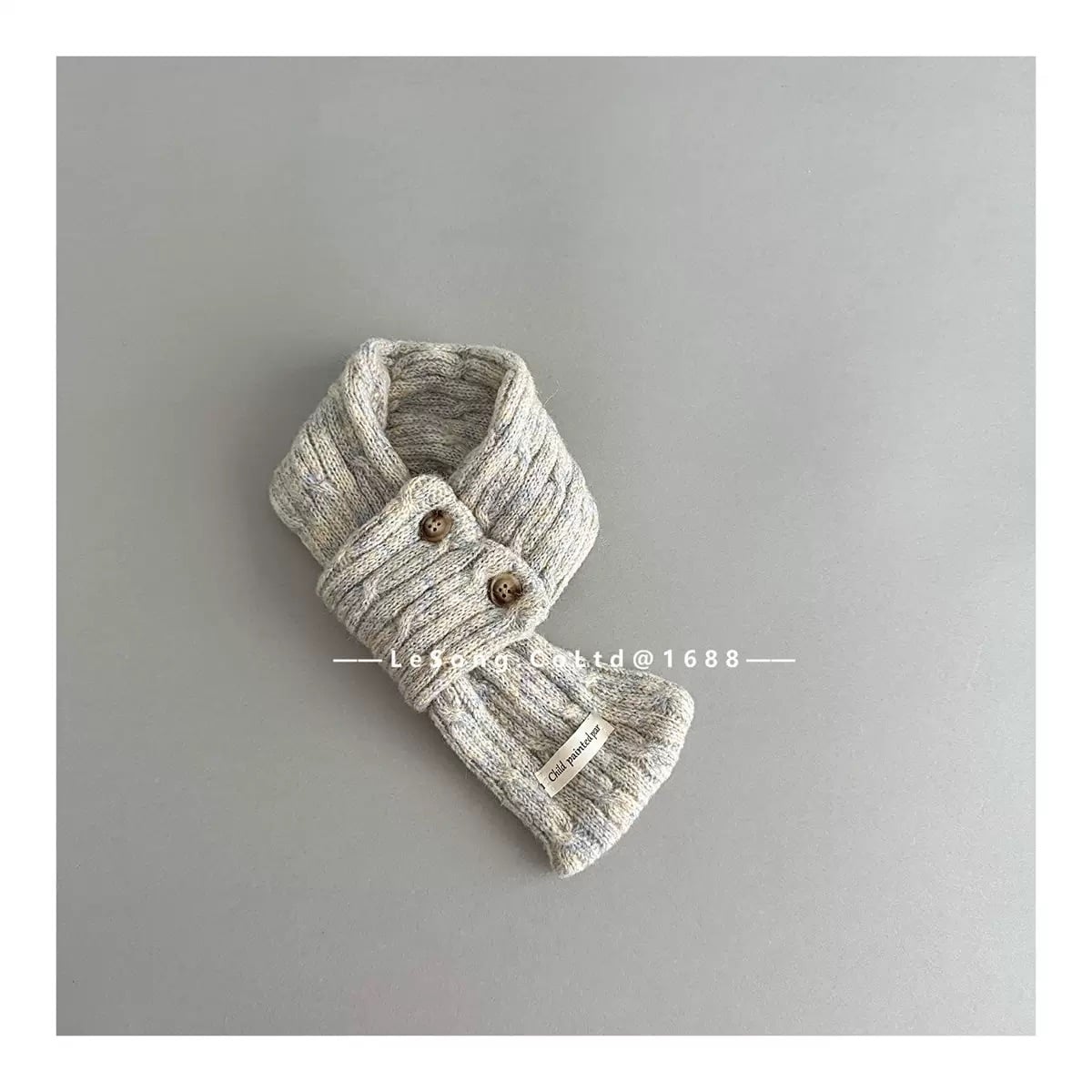 Khăn len quàng chéo cài khuy vặn thừng nhiều màu cho bé