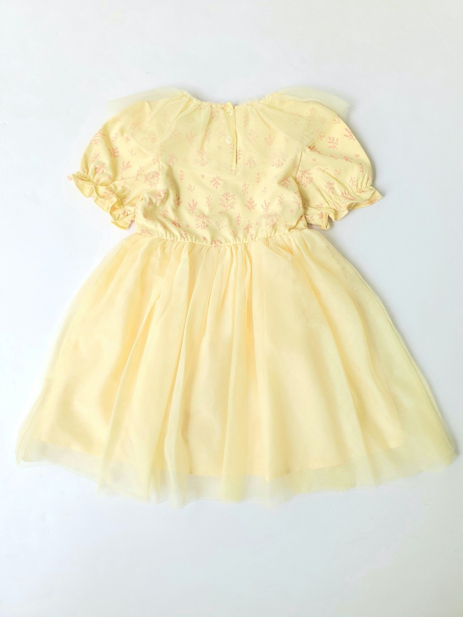 Váy công chúa Toto Heros xuất Hàn màu vàng hoa nhí phối ren mềm