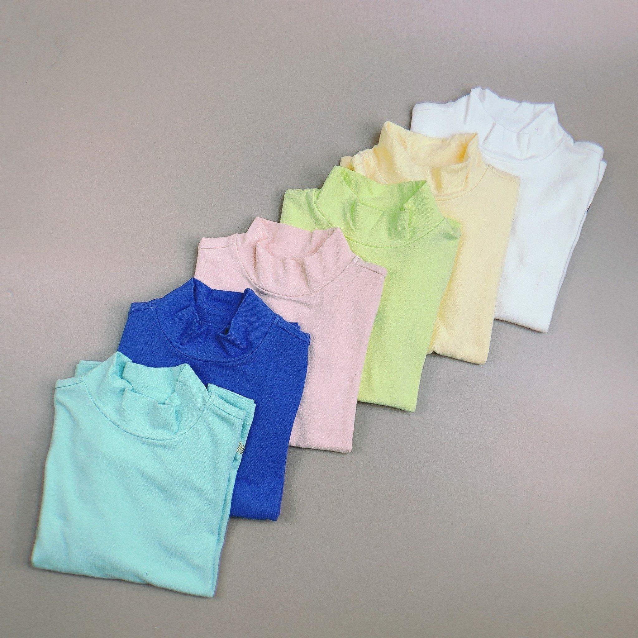 Áo cotton cổ 3p giữ nhiệt MiLam vải Hàn trơn nhiều màu BTBG size 110-160