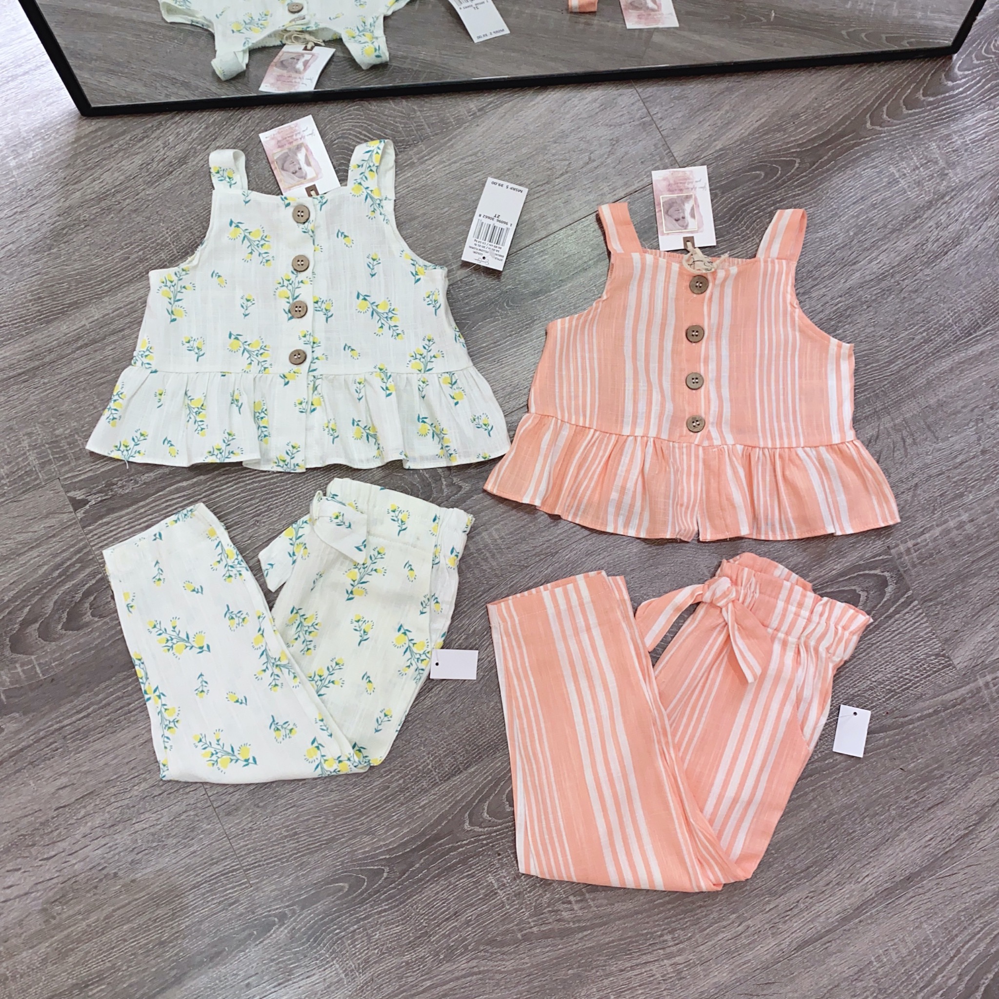 Bộ linen Jessica Simpson áo hai dây - quần dài 2 màu size 2 - 6y