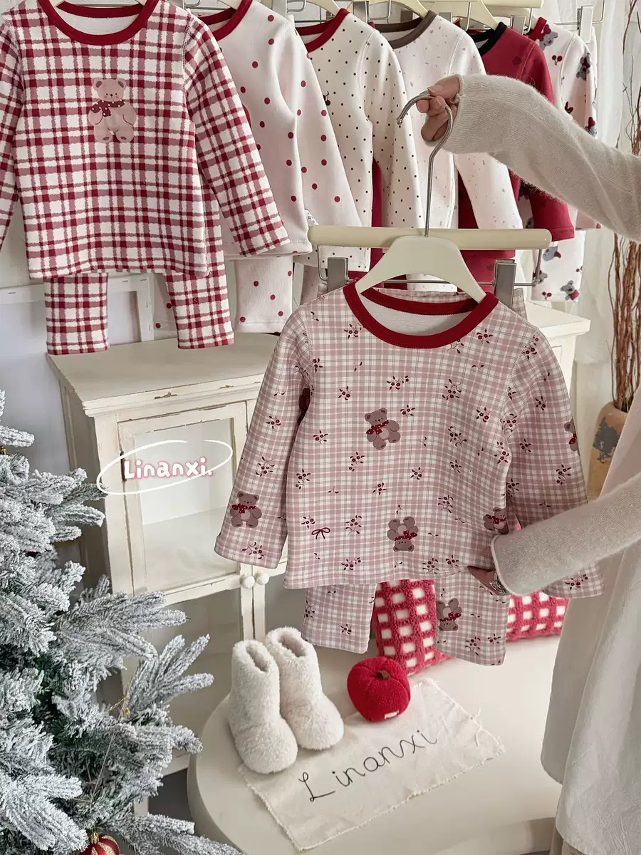 88437 - Bộ nỉ Linanxi dày ấm chủ đề noel nhiều mẫu cho bé size 90-140