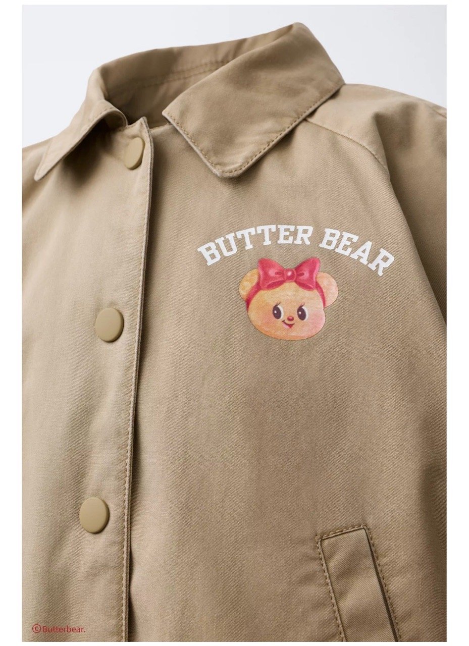 Áo khoác kaki chần bông ZR màu nâu Butter cho bé size 1-6y