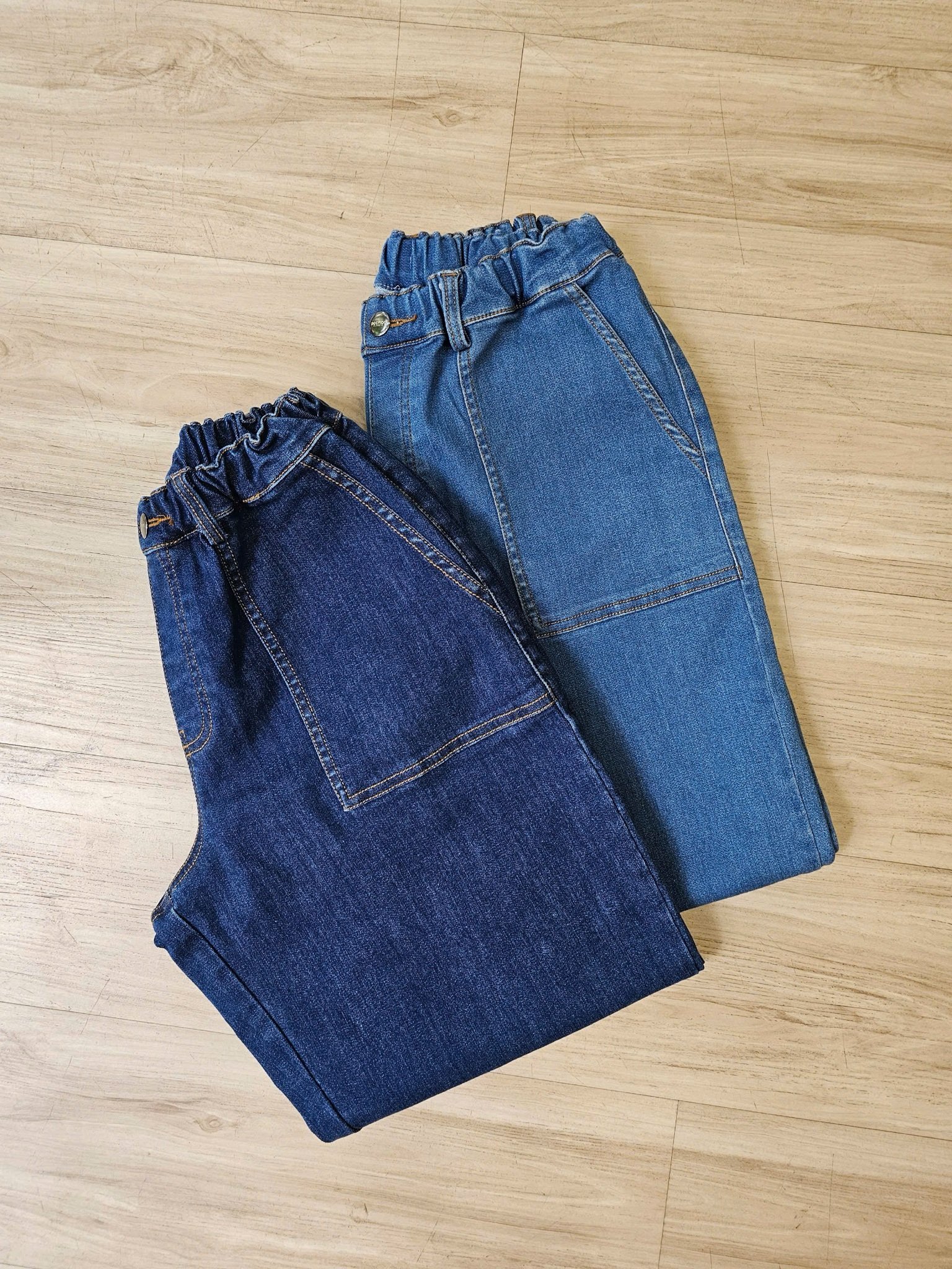 Quần jean dáng baggy BeeMon 2 màu xanh đậm / nhạt size 120 - 160