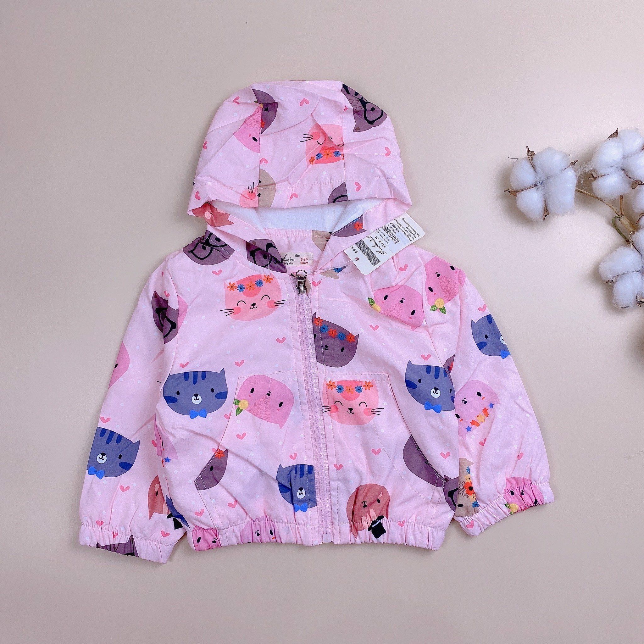 Áo gió lót cotton Karlomico nhiều hình Bé Gái 9m - 3y