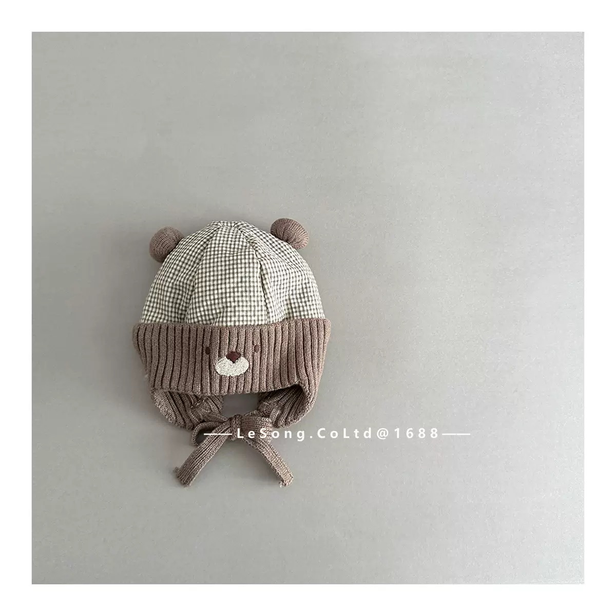 Mũ có tai lót nỉ giữ ấm cho trẻ em chất liệu vải nhung gân kích thước 48-50cm, NSX Yiwu Lesong