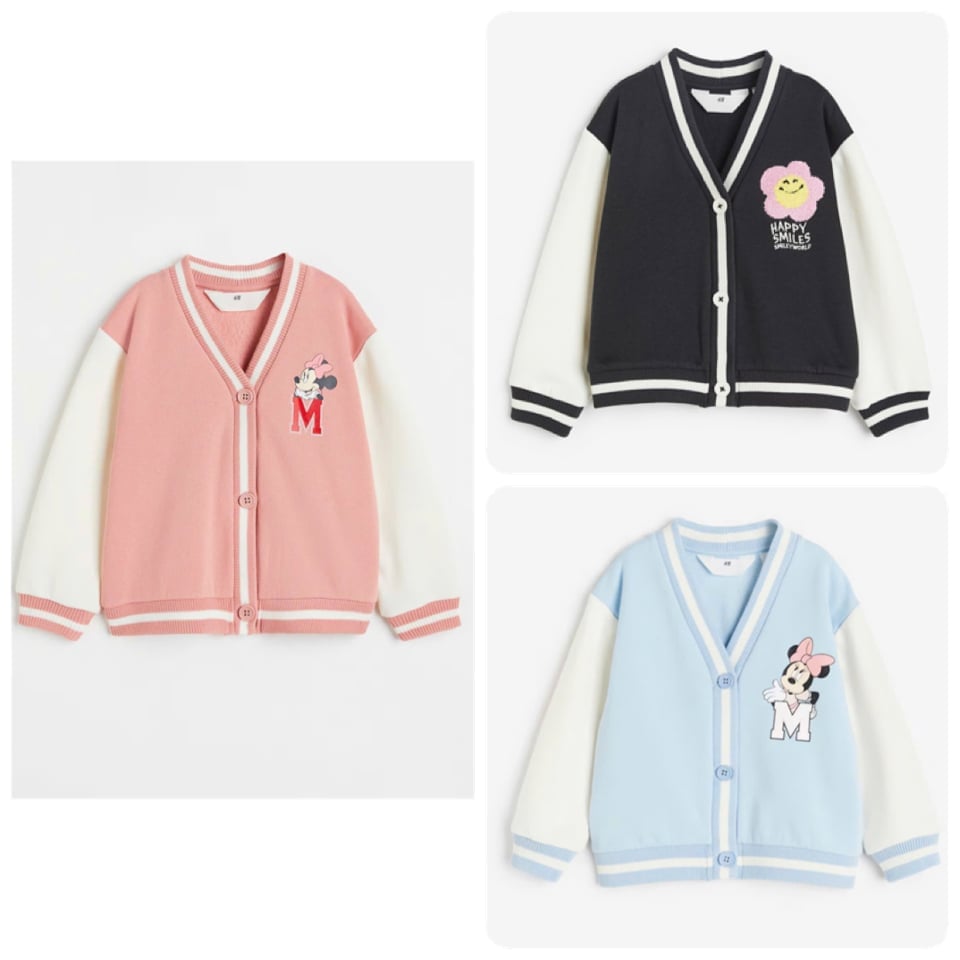 Áo khoác nỉ bomber HM mẫu Bé Gái size 10y