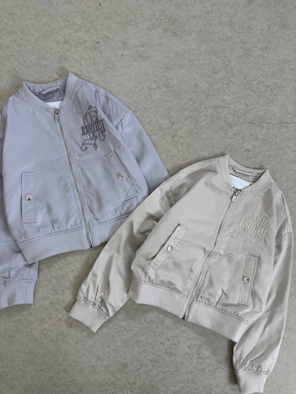 AK67 - Áo khoác bomber GGJJ 2 màu be/ghi tím size 6-14y