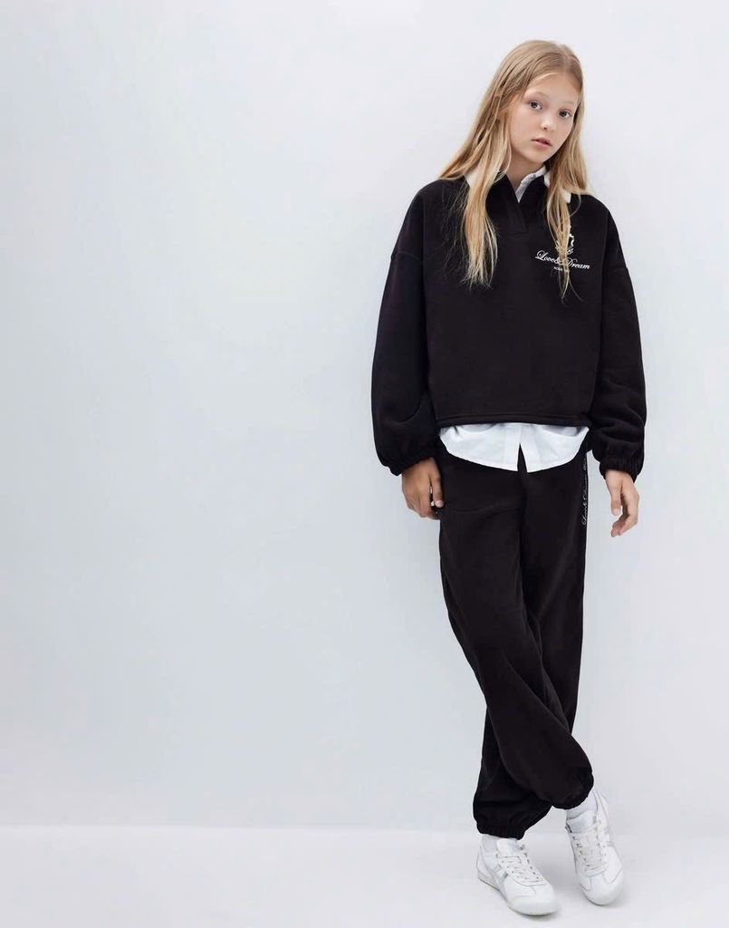 Quần nỉ bệt GGJJ màu đen LOVE & DREAM size 6 - 14y