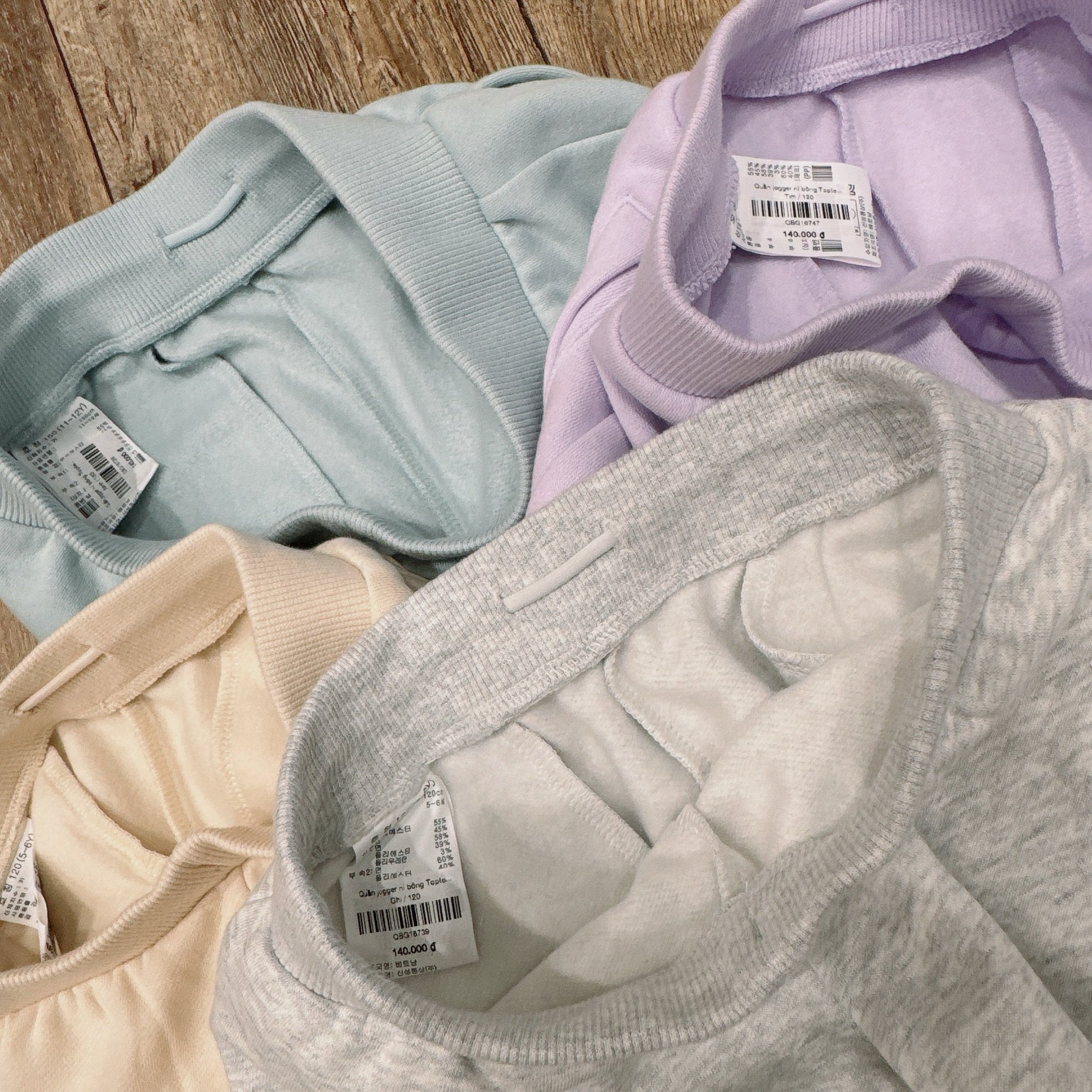 Quần jogger nỉ bông Topten xuất Hàn dư xịn nhiều màu cho bé size 120-160