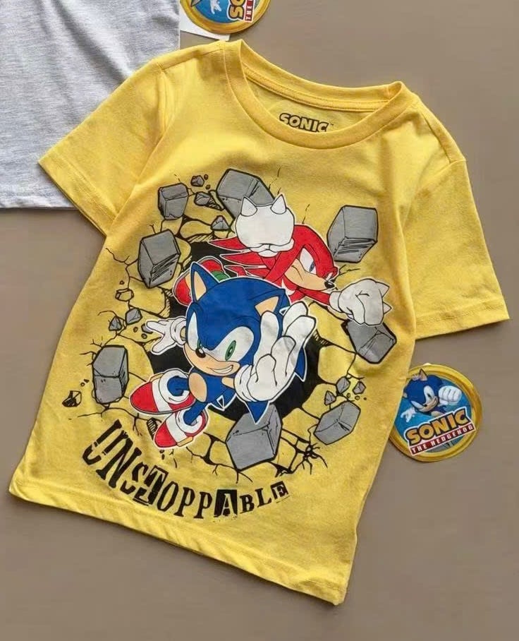ABT65 - Áo cotton Sonic dư xịn nhiều màu cho bé trai size 4-7y