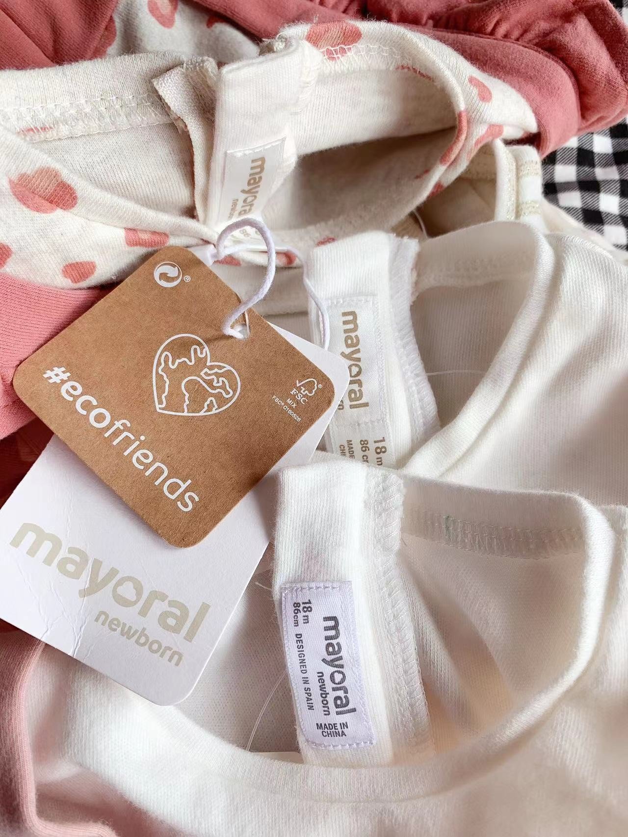 Set áo liền quần yếm Mayoral nhiều hình BG size 1m - 18m