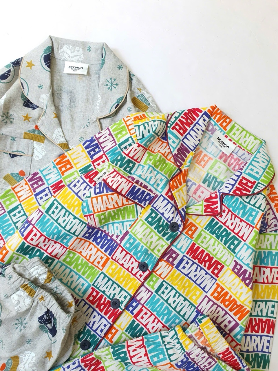 BM2509PJ07 - Bộ Pyjama Beemon vải cà bông mềm ấm 2 màu Marvel cho bé size 120-160