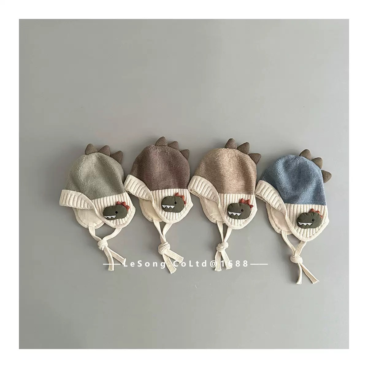 Mũ len khủng long nhiều màu cho bé size 1-5y