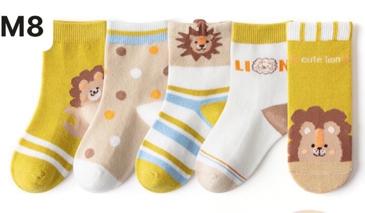 Set 5 tất Kids Socks 17 màu Bé Trai