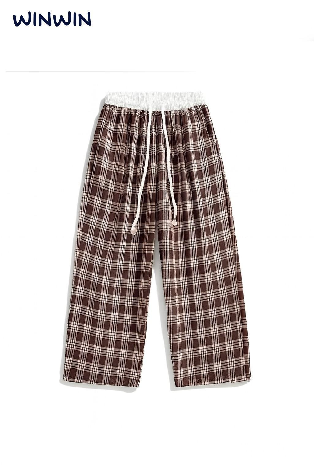 Quần Win Win caro ống suông umi mềm nhiều màu bé gái size 9-14y