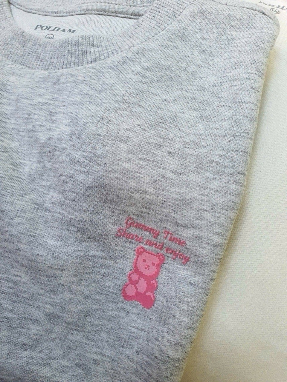 Áo nỉ Polham trơn in logo nhỏ nhiều màu cho bé size 120-170