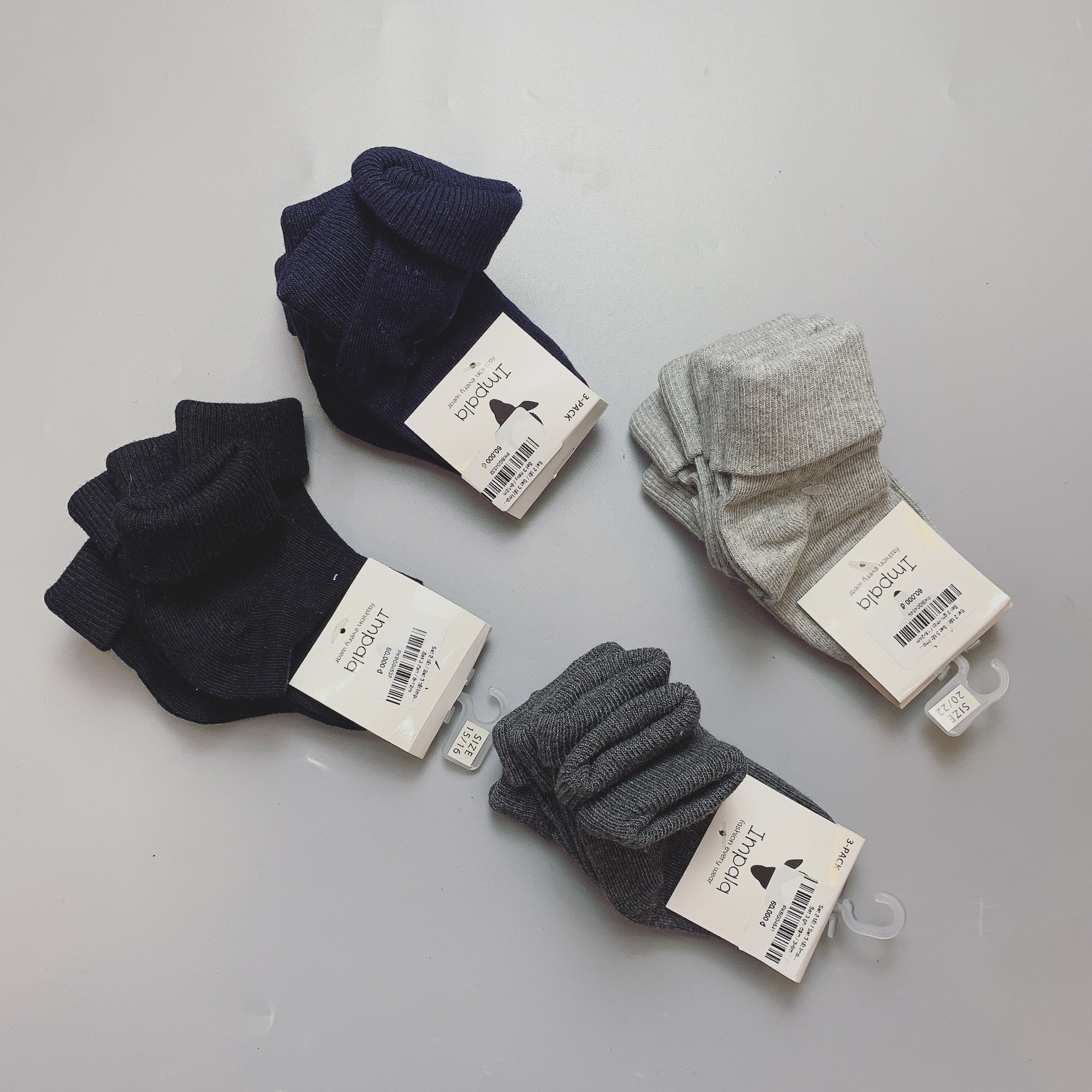 Set 2 tất / Set 3 tất Impala - VRS trơn màu size 3m - 3y