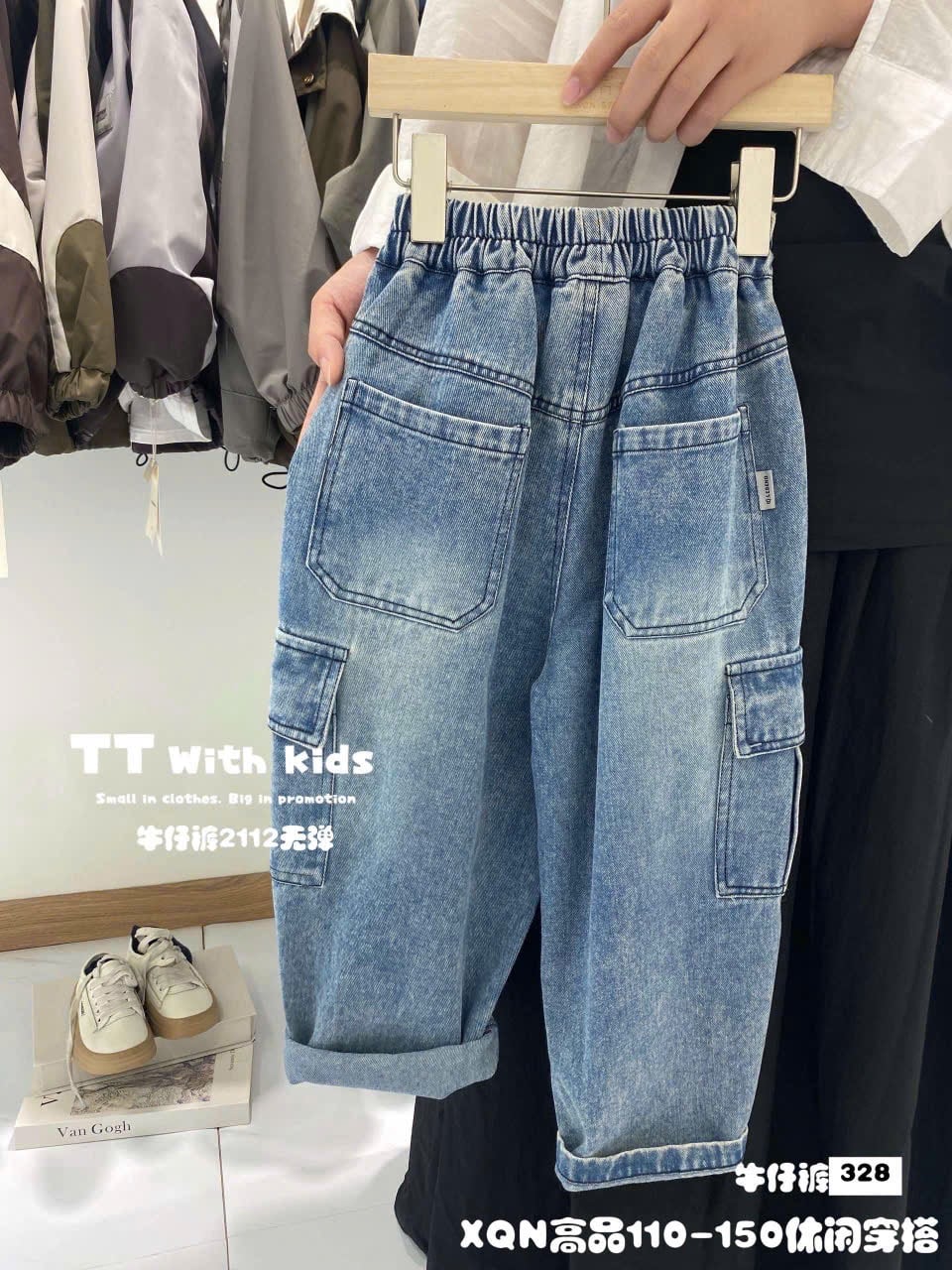 Quần jean dáng baggy QC nhiều mẫu cho bé trai size 110-150