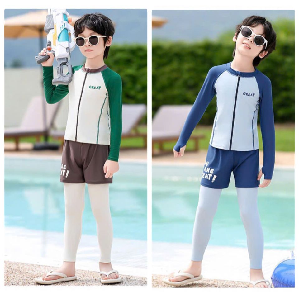 22031 - Bộ bơi YUKE dài tay, quần dài chống nắng cho bé trai size XL-6XL