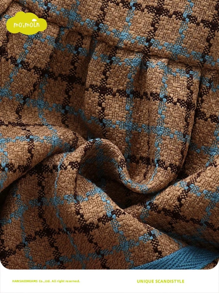 Chân váy MM xuất Hàn kẻ caro nâu bé gái size 90-110