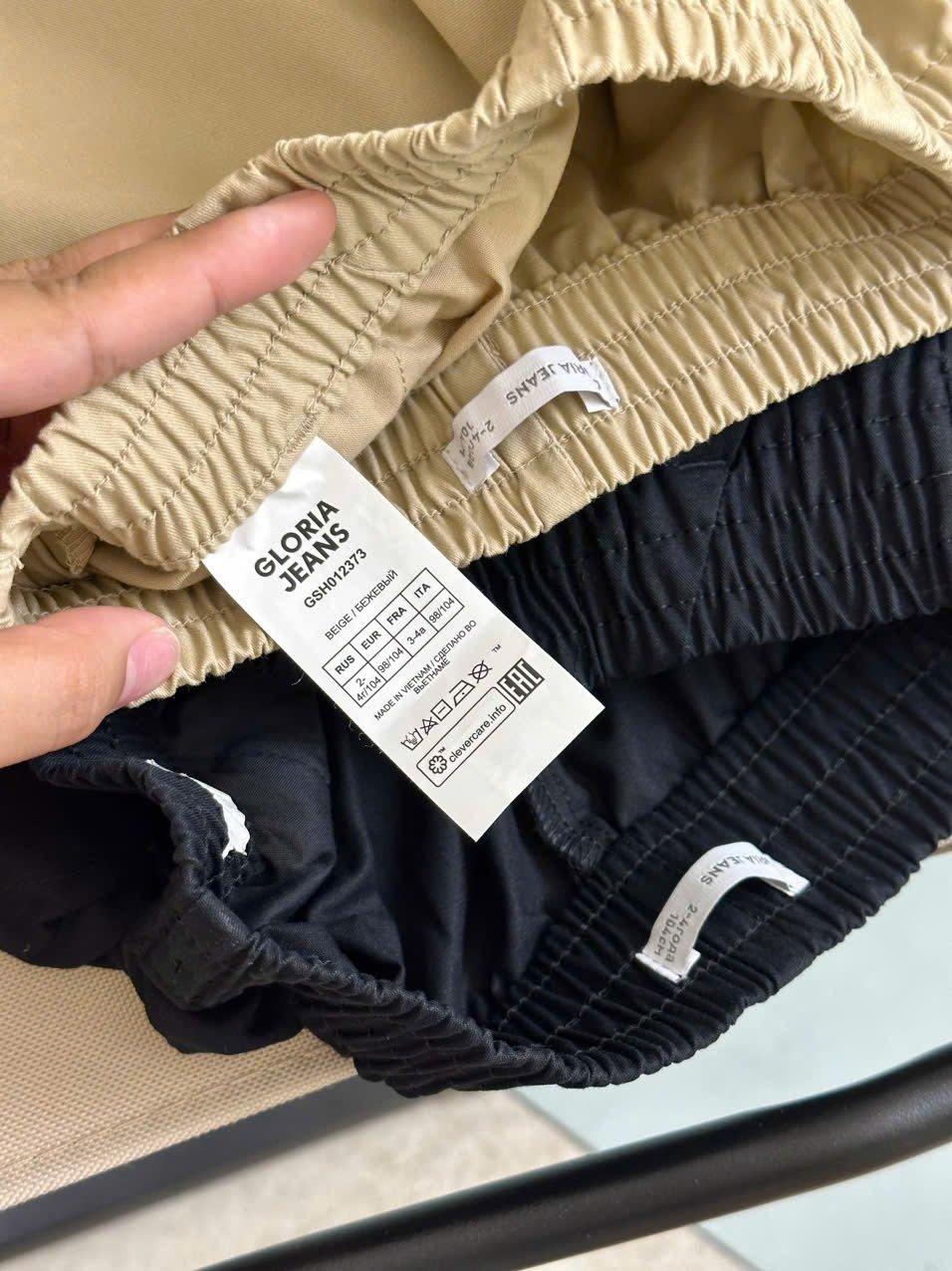 Quần short kaki GGJJ dư xịn túi nơ 2 màu kaki/đen bé gái size 2-8y